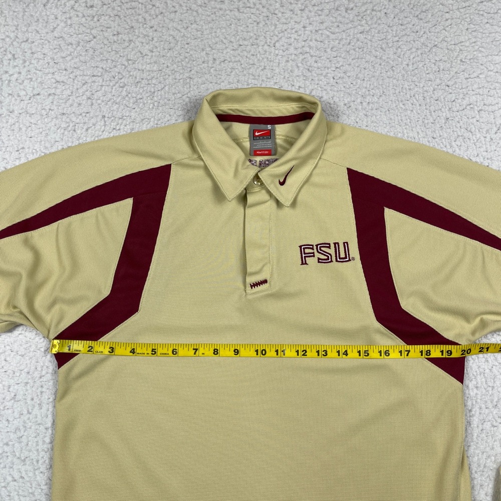 FSU Polo Shirt Men Small Gold Florida State Seminoles Nike ACC College NCAA - Picture 6 of 9